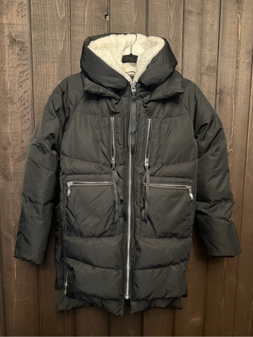 Nwt Orolay Thickened Women’s Down Winter Coat Quilted Puffer Sz 2xs Black Hooded — image 2 of 8